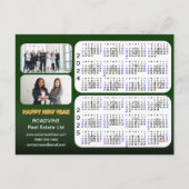 2024 2025 Kalender Modern Groen Corporate 2 Foto Feestdagenkaart (Voorkant)