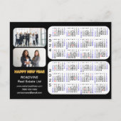 2024 2025 Kalender Modern Zwart Corporate 2 Foto Feestdagenkaart (Voorkant)