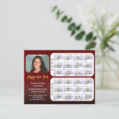 2024 2025 Kalender Moderne Rode Zakelijke Foto Feestdagenkaart (Staand voorkant)