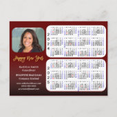 2024 2025 Kalender Moderne Rode Zakelijke Foto Feestdagenkaart (Voorkant)