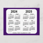 2024-2025 Paarse schoolagenda van Janz Briefkaart (Voorkant)