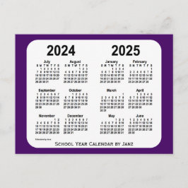 2024-2025 Paarse schoolagenda van Janz Briefkaart