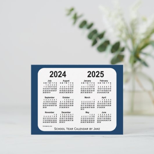2024-2025 Politiebox Blauwe schoolagenda van Janz Briefkaart (Staand voorkant)