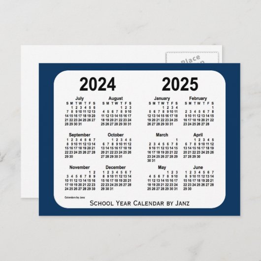 2024-2025 Politiebox Blauwe schoolagenda van Janz Briefkaart (Voorkant / Achterkant)