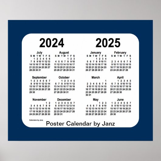 2024-2025 Politiebox Blauwe schoolagenda van Janz Poster (Voorkant)