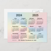 2024-2025 Rainbow 52-weekagenda van Janz Briefkaart (Voorkant / Achterkant)