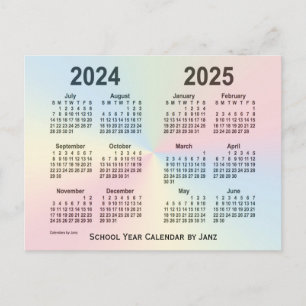 2024-2025 Rainbow Cloud School Agenda van Janz Briefkaart
