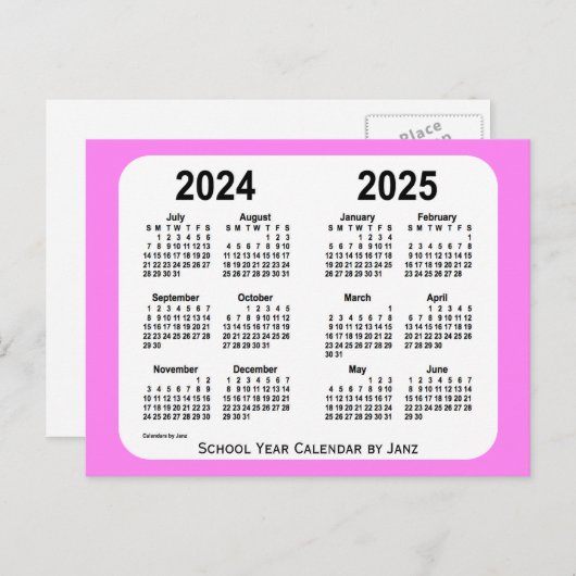 2024-2025 Schooljaar Violet Mini door Janz Briefkaart (Voorkant / Achterkant)
