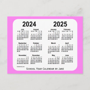 2024-2025 Schoolkalender Violet Mini door Janz Briefkaart