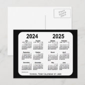 2024-2025 Schoolkalender voor zwart-wit door Janz Briefkaart (Voorkant / Achterkant)