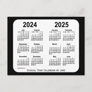 2024-2025 Schoolkalender voor zwart-wit door Janz Briefkaart