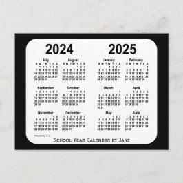 2024-2025 Schoolkalender voor zwart-wit door Janz Briefkaart