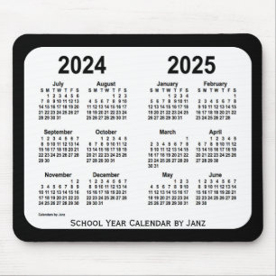 2024-2025 Schoolkalender voor zwart-wit door Janz Muismat