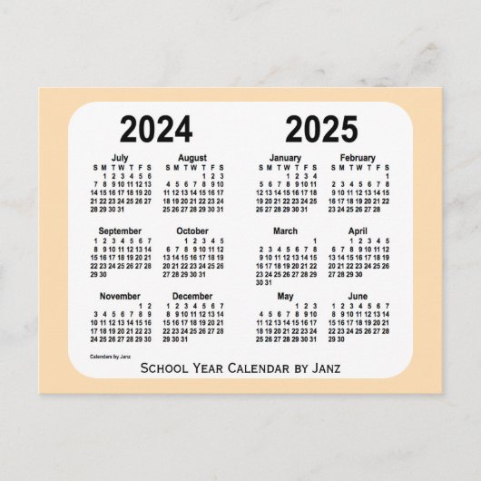 2024-2025 Schoolkalender Wheat Mini door Janz Briefkaart (Voorkant)