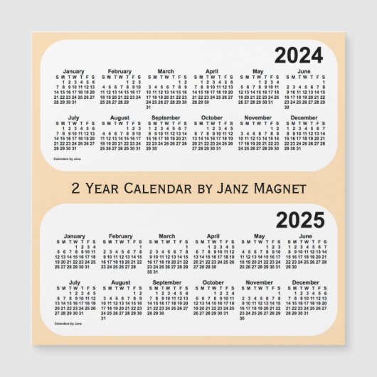 2024-2025 Tarwe 2 Jaar Kalender van Janz Magnet (Voorkant)