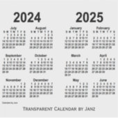 2024-2025 Transparante agenda van Janz Sticker (Voorkant)