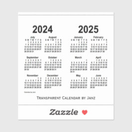 2024-2025 Transparante agenda van Janz Sticker