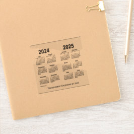 2024-2025 Transparante agenda van Janz Sticker