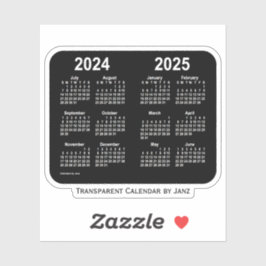 2024-2025 Transparante Neon Agenda van Janz Sticker
