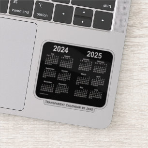 2024-2025 Transparante Neon Agenda van Janz Sticker