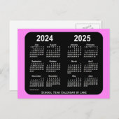 2024-2025 Violet Neon Mini School Agenda van Janz Briefkaart (Voorkant / Achterkant)
