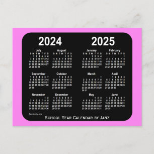 2024-2025 Violet Neon Mini School Agenda van Janz Briefkaart