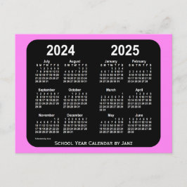 2024-2025 Violet Neon Mini School Agenda van Janz Briefkaart