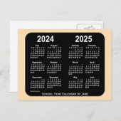 2024-2025 Wheat Neon Mini School Calendar van Janz Briefkaart (Voorkant / Achterkant)