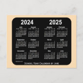 2024-2025 Wheat Neon Mini School Calendar van Janz Briefkaart (Voorkant)