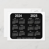 2024-2025 White Neon School Calendar van Janz Briefkaart (Voorkant / Achterkant)