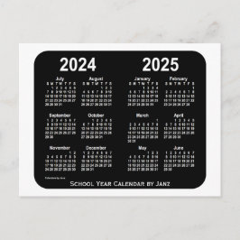 2024-2025 White Neon School Calendar van Janz Briefkaart