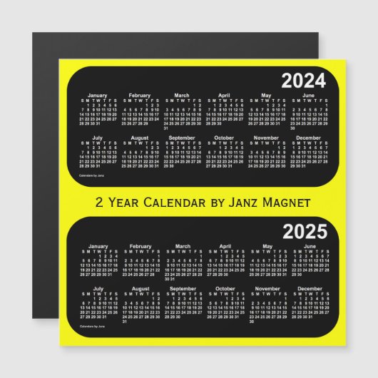 2024-2025 Yellow Neon 2 Year Agenda van Janz (Voorkant / Achterkant)
