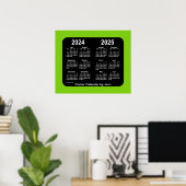 2024-2025 Yellowgreen Neon School Calendar van Jan Poster (Thuiskantoor)