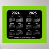 2024-2025 Yellowgreen Neon School Calendar van Jan Poster (Voorkant)