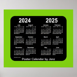 2024-2025 Yellowgreen Neon School Calendar van Jan Poster