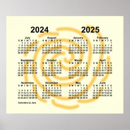 2024-2025 Zonnige Dagen Schooljaar Kalender van Ja Poster