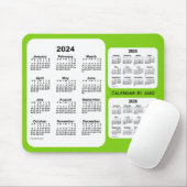 2024-2026 Geel groen 3 jaar agenda van Janz Muismat (Met muis)