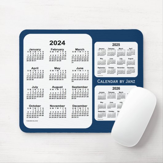 2024-2026 Politiedoos Blauw 3 jaar Agenda van Janz Muismat (Met muis)