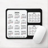 2024-2026 Zwarte 3-jarige feestagenda van Janz Muismat (Met muis)