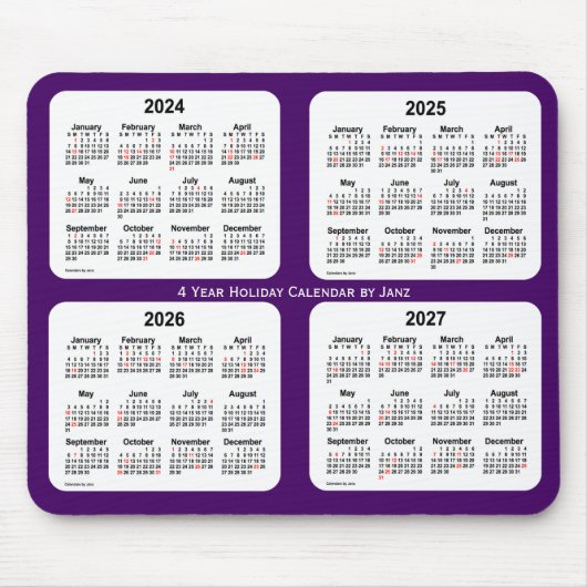 2024-2027 Paarse feestdag door Janz Muismat (Voorkant)
