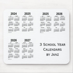 2024-2027 Witte kalenders voor het 3-schooljaar va Muismat