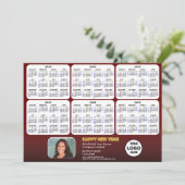 2024 - 2029 Agenda Zakelijk Modern Rood Nieuwjaar Feestdagenkaart (Staand voorkant)