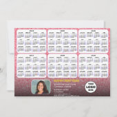 2024 - 2029 Kalender Business Logo Modern Roze Feestdagenkaart (Voorkant)