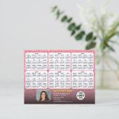 2024 - 2029 Kalender Modern Roze Glitter Corporate Feestdagenkaart (Staand voorkant)