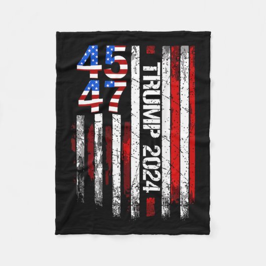 2024 45 47  Amerikaanse vlag Retro 4547 Fleece Deken (Voorkant)
