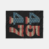2024 45 47  Amerikaanse Vlag Retro 4547 Trump Fleece Deken (Voorkant (Horizontaal))