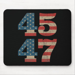 2024 45 47  Amerikaanse Vlag Retro 4547 Trump Muismat