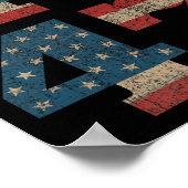 2024 45 47  Amerikaanse Vlag Retro 4547 Trump Poster (Hoek)