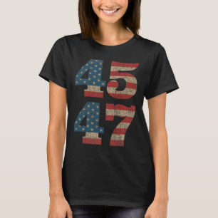 2024 45 47  Amerikaanse Vlag Retro 4547 Trump T-shirt
