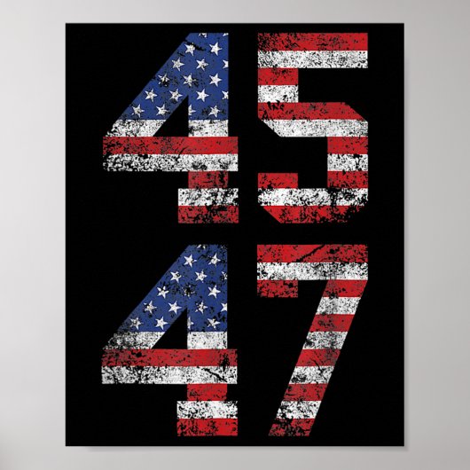 2024 45 47  Amerikaanse vlag Retro 4547 US 202 Poster (Voorkant)